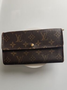 Louis Vuitton Monogram Canvas Flap Wallet in Brown and Gold
